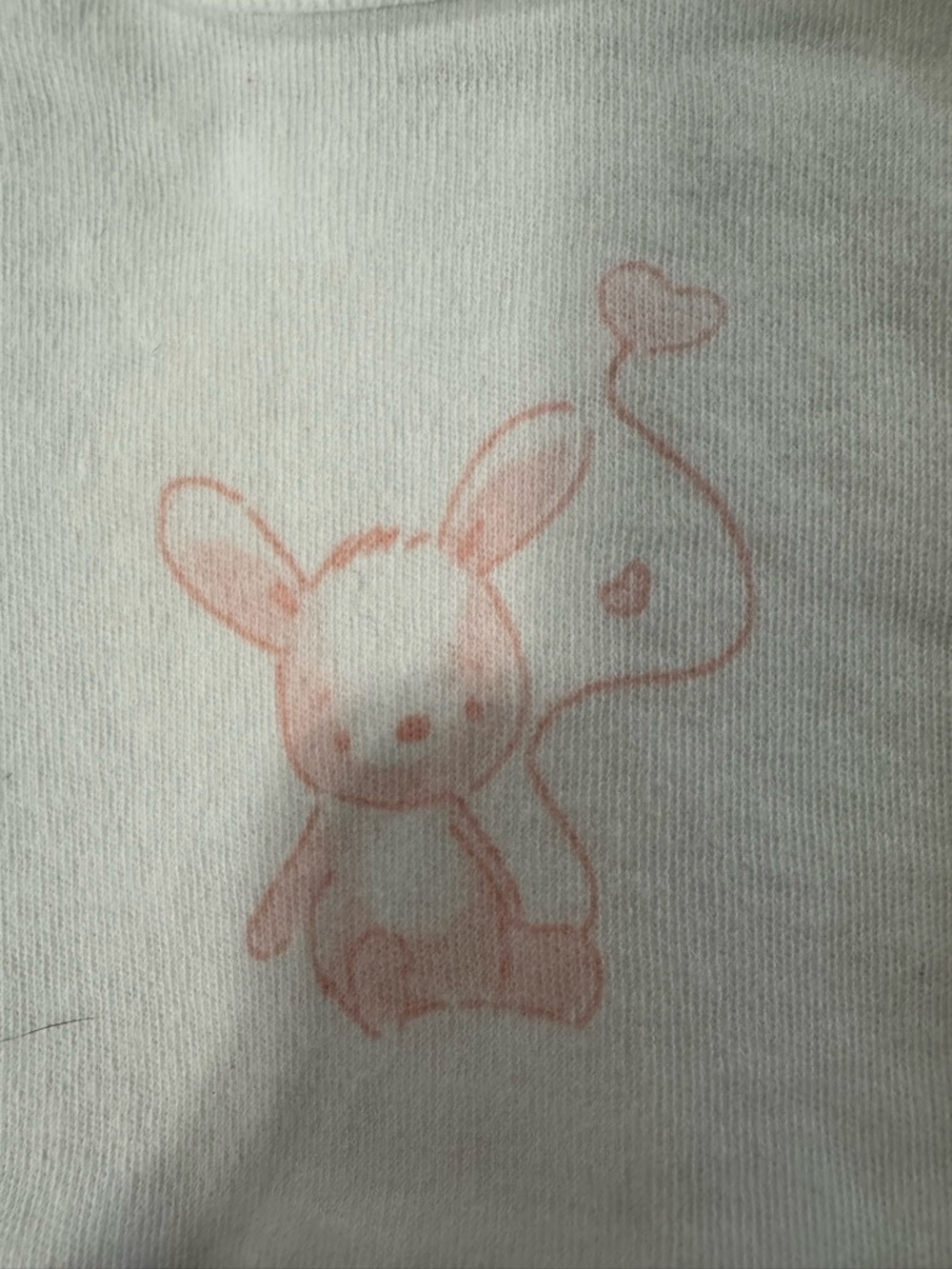 Baby Girls White & Light Pink Bunny Matching Set - Onesie & Footed Pants - Picture 3 of 6